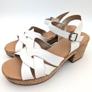 B.O.C Melodie Espadrille Platform Wedge Sandal Women's White Size US10M EU40